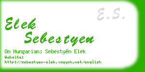 elek sebestyen business card