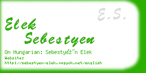 elek sebestyen business card